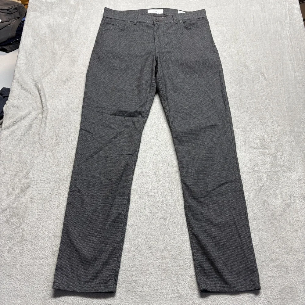 Brax Cooper Fancy 5 Pocket Pants Mens 36x34 Gray Stretch Regular Fit Houndstooth